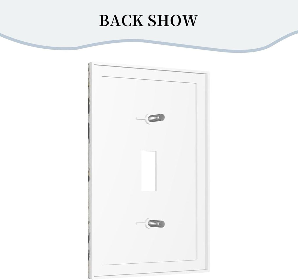 Decorative Light Switch Cover Rusitc White Flowers Country Floral Farmhouse Single Toggle Switchplate 1 Gang Wall Plate Switchcover Decora Light Switch Plate for Home Decor