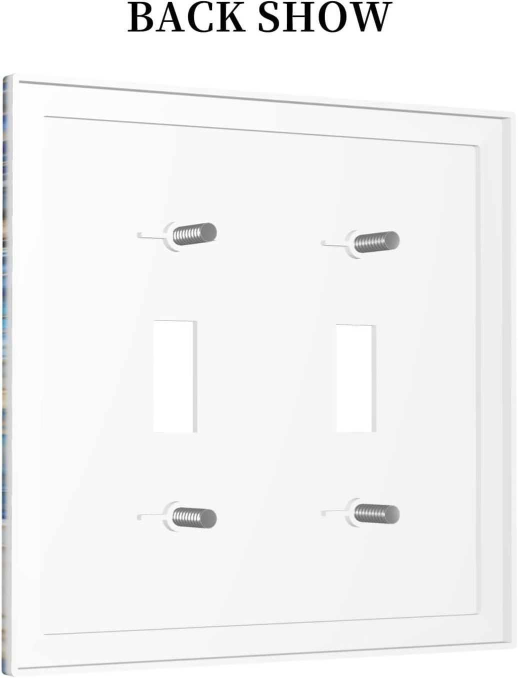 Decorative Light Switch Cover Plate Blue White Flower Gold Line Cloud 2 Gang Outlet Covers Double Toggle Wall Plates for Electrical Outlets Switch Plate Covers Faceplate for Home Decor