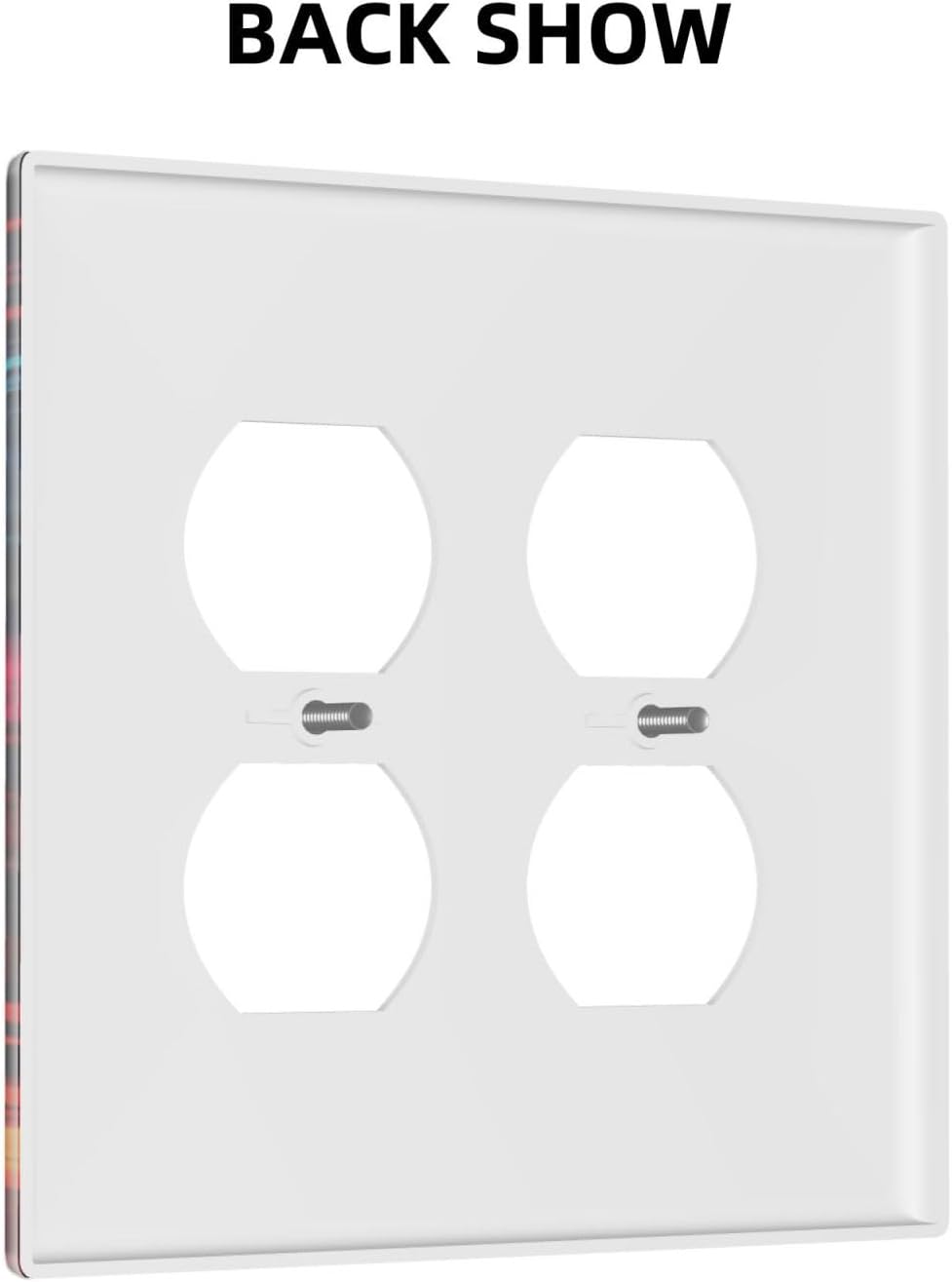 Decorative Outlet Covers Scrawl Colorful Basketball Graffiti Hoop 2 Gang Wall Plate Cover Double Duplex Receptacle Two Switch Light Switch Cover Plate Dual Faceplate for Home Decor