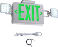 Green Exit Sign,Emergency Lights for Business with Plug,200lm 3Hours Battery Operated Corded Fire Emergency Exit Lighting Combo UL 924 AC85-277V