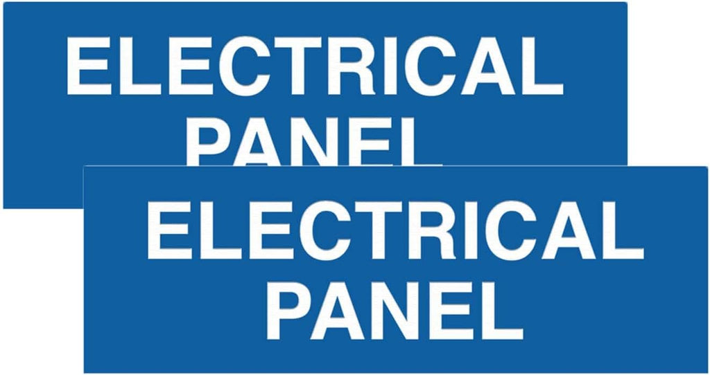 All Quality Basic Electrical Panel Sign - Fire Regulation Safety Compliance Sign - Blue - Small (2 Pack)