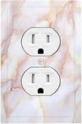 Outlet Covers Pink Jade Marble Granite 1 Gang Duplex Light Switch Cover Decorative Switch Plates Electrical Receptacle Faceplate Wall Plate For Bathroom Kitchen Decor