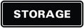 Standard STORAGE Door/Wall Sign - Black - Small (1 Pack)