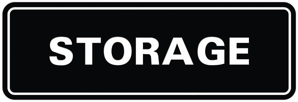 Standard STORAGE Door/Wall Sign - Black - Small (1 Pack)