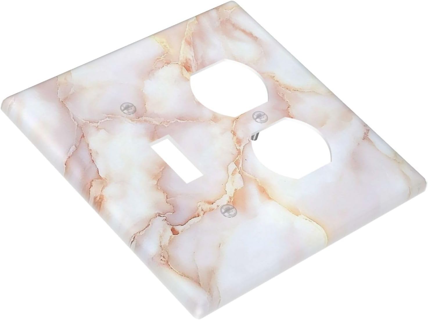 Wallplates Pink Jade Marble Granite 1 Toggle 1 Duplex Switch Plate Electrical Gfci Faceplate Decorative Light Switch Covers For Bathroom Kitchen Decor