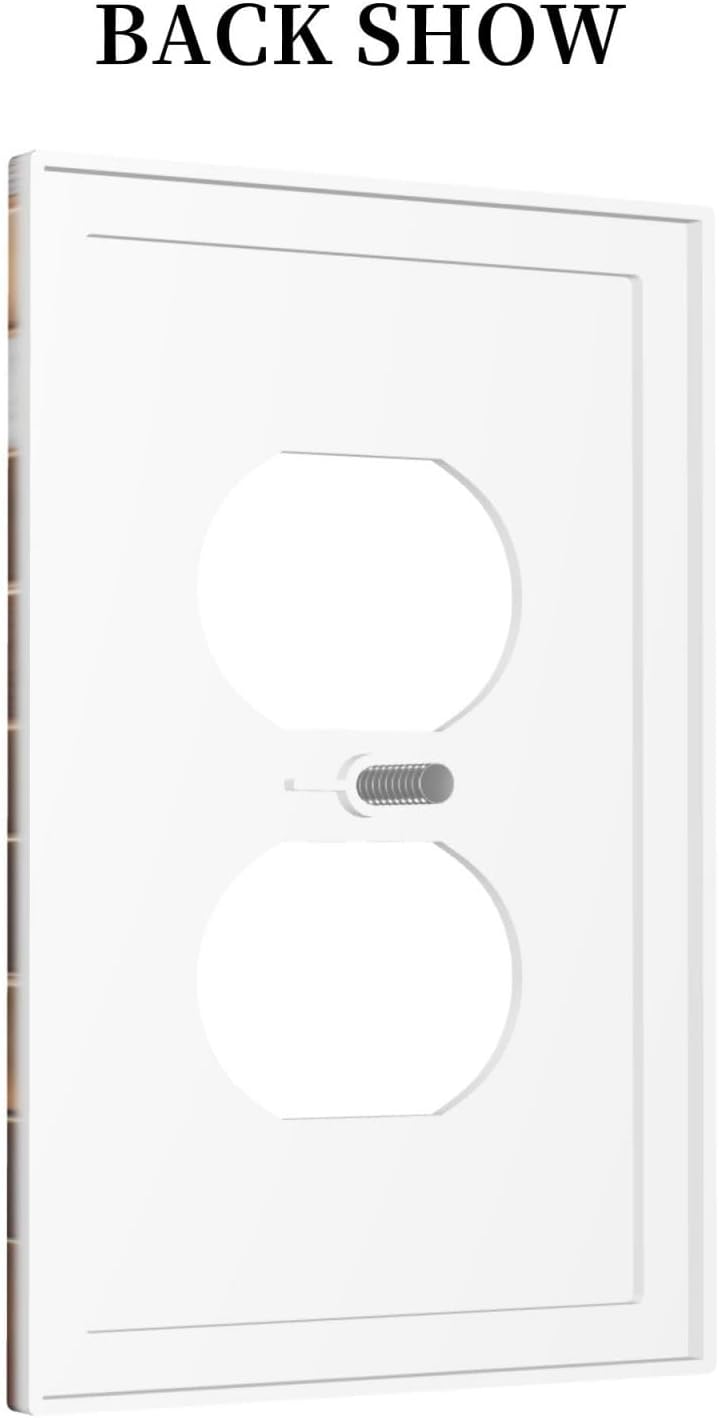 Brown Abstract Luxury Modern Geometric Cubic Marble Duplex Outlet Decorative Light Switch Covers Electrical Faceplate Switch Plates for Bathroom Kitchen Home