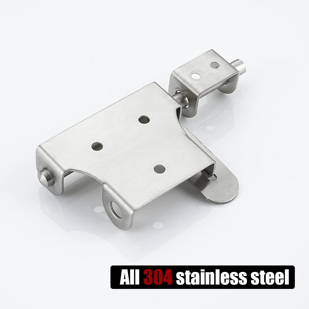 JQK Sliding Gate Latch 6 Inch, Thickening 304 Stainless Steel Barrel Bolt with Padlock Hole, Interior Door Latches Brushed Finish, 2 Pack