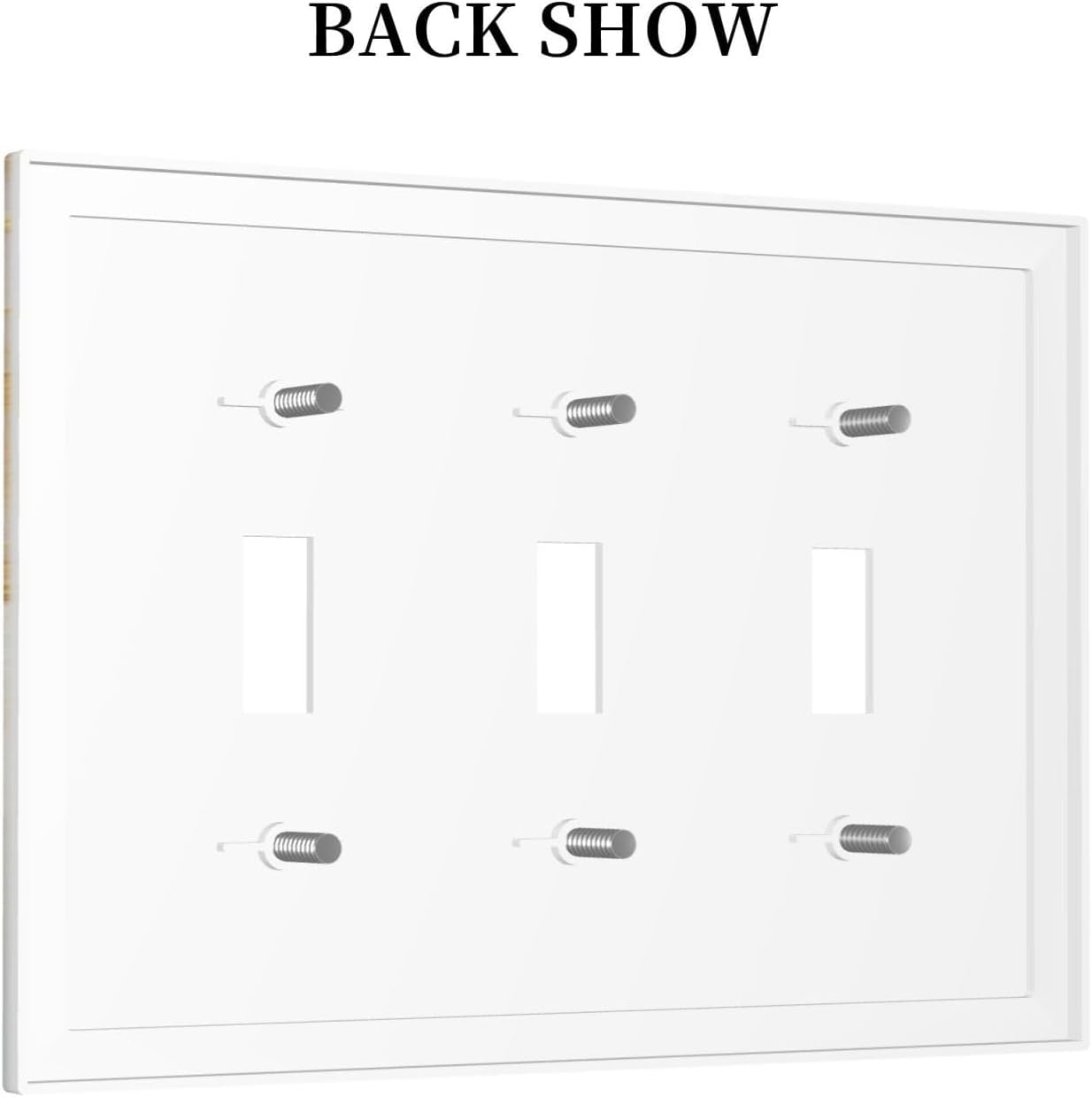 Gold Marble Crack Simple Abstract Print Decorative Switch Plates 3 Gang Wall Plate Triple Toggle Light Switch Cover Faceplate Electrical Wall Panels for Bathroom Kitchen Home Decor