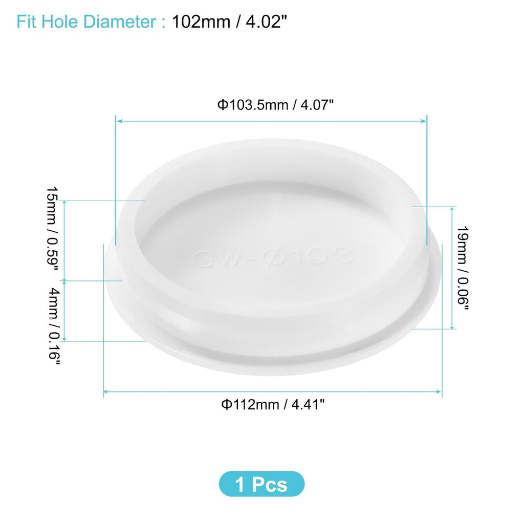 uxcell 1Pcs Silicone Hole Plug, Waterproof Round Rubber Stoppers Bottle Seal Plugs Tube Pipe End Caps for 102mm/4.02" Hole for Bathtub Bottle, White