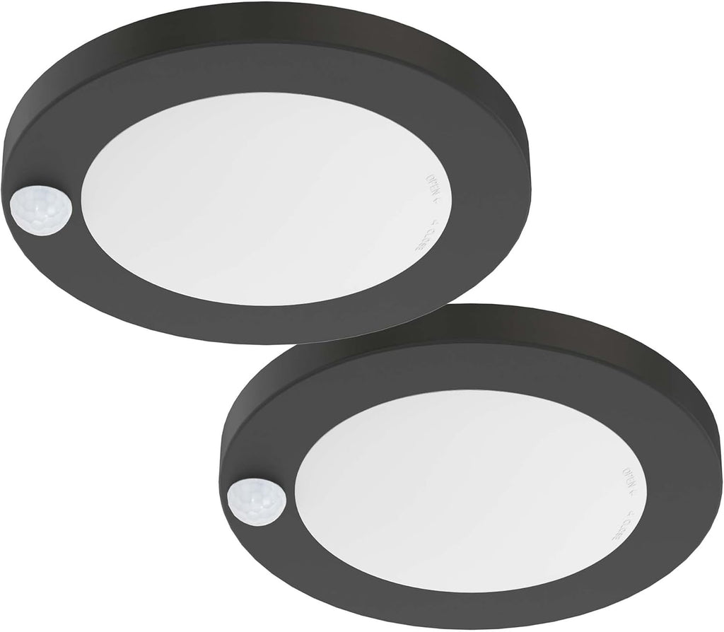 ZAGO LED 6" 120 Volts Closet Light Wired, PIR Motion Sensor Ceiling Disc Light for Closet, Laundry, Garage, Pantry, Wet Location, ETL, Black