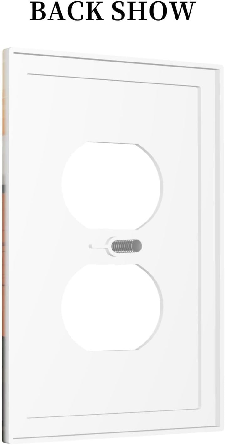 Sun Forest Deer Snow Mountain River Outlet Covers 1 Gang Duplex Light Switch Cover Decorative Switch Plates Electrical Receptacle Faceplate Wall Plate For Bed Room Living Room Decor