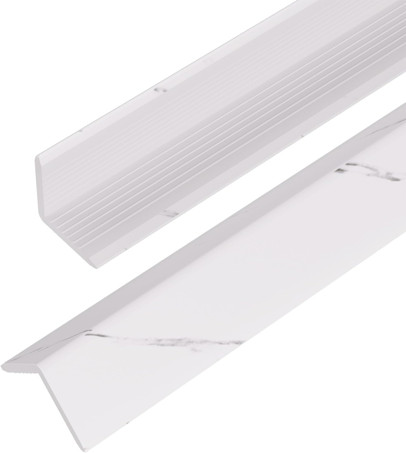 OUZUGIE 8-Pack 57 Inches, WPC Slat Wall Panel Trim,Corner Guard for High Grille (White)
