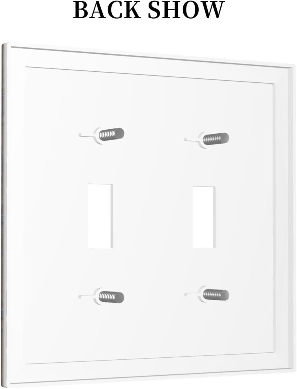 Decorative Light Switch Plate Covers Vintage Brown Wood Barn Door 2 Gang Light Switch Cover Unique Double Toggle Wall Plate Outlet Covers for Bedroom Home Decor （2 Pack）