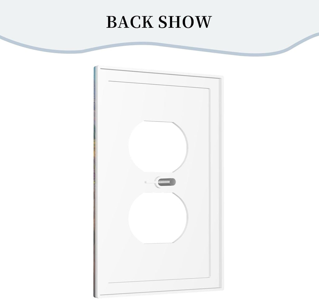 Decorative Outlet Covers Rustic Wilderness Sunflower Lavender Muzha Oil Painting 1 Gang Duplex Light Switch Cover Plate Wall Plates for Electrical Outlets Switchplate Faceplate