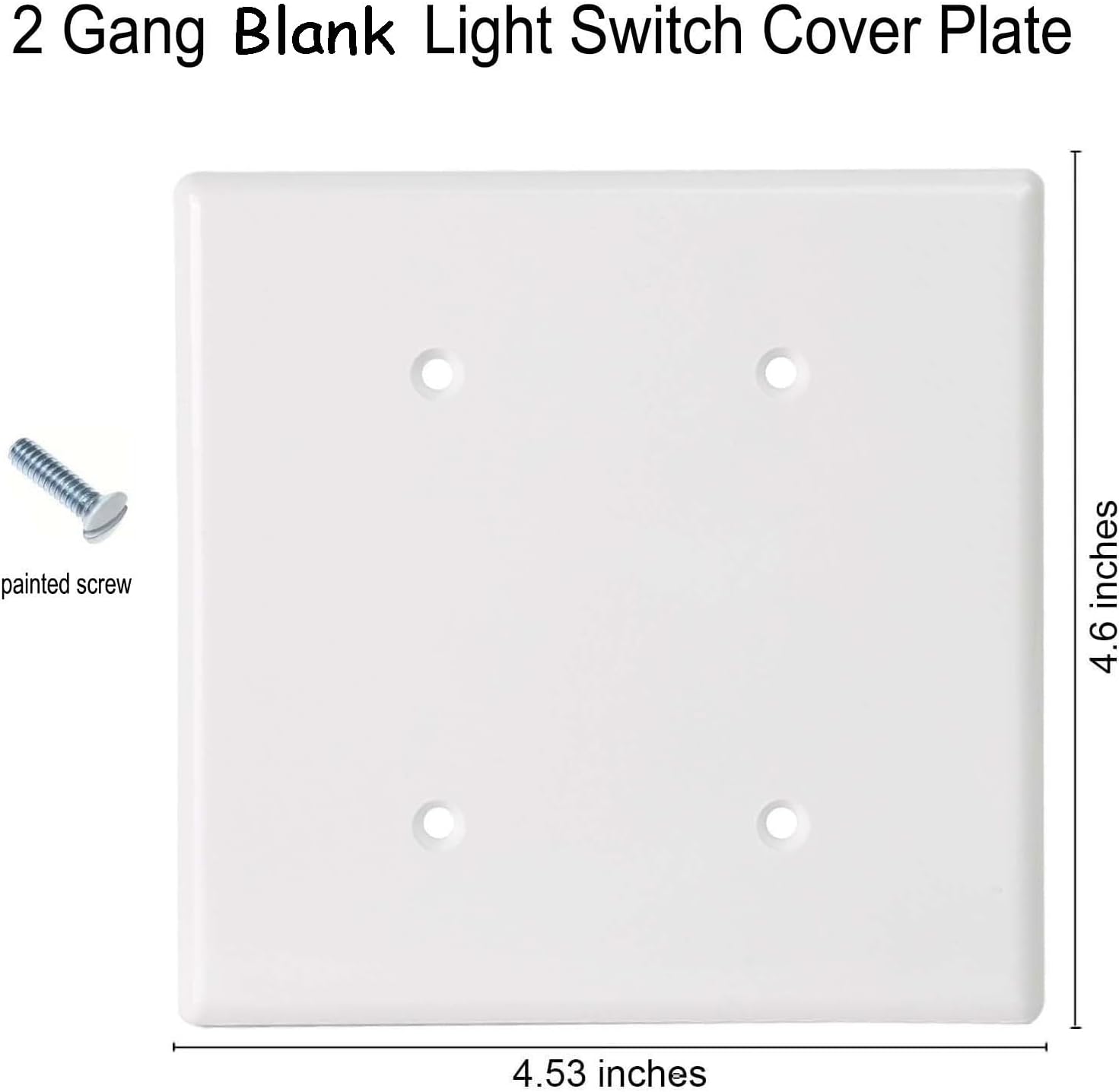 Blank Wall Plates 2-Gang blank Switch Outlet Electrical Cover Plate Unbreakable Thermoplastic Faceplate for Light Receptacle Outlet Switch, White (10 Pack)