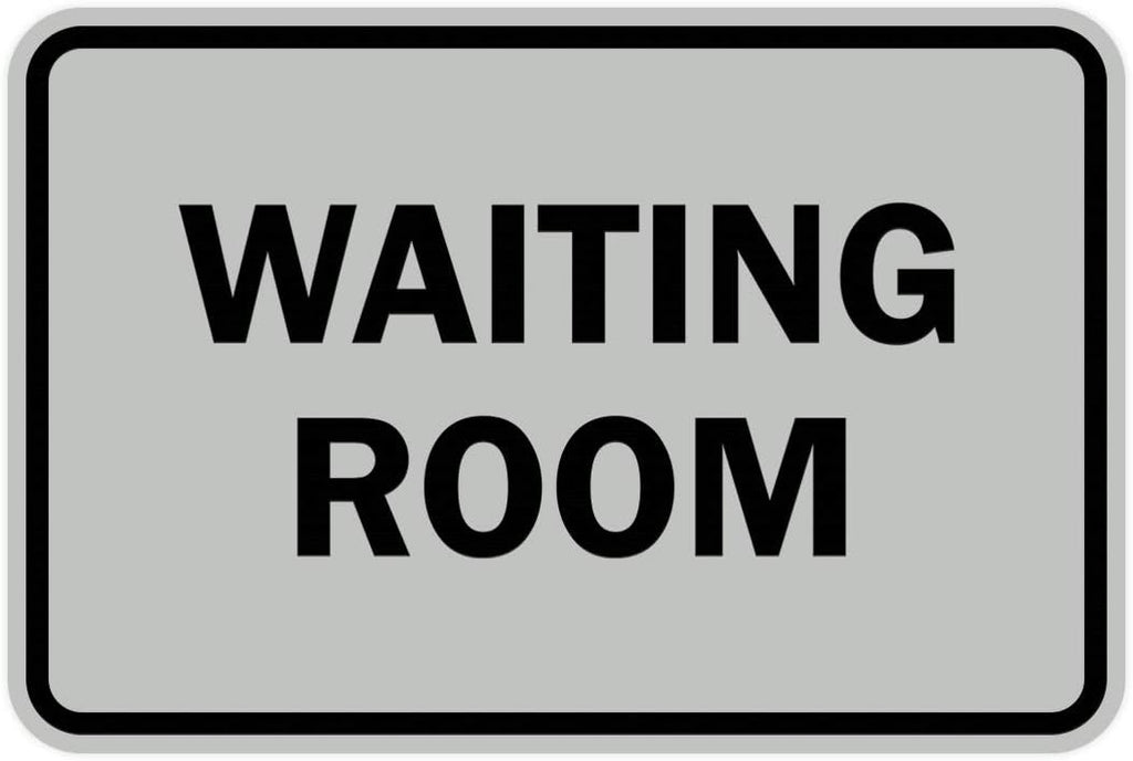 Signs ByLITA Classic Framed Waiting Room (Lt Gray) - Medium 2 Pack
