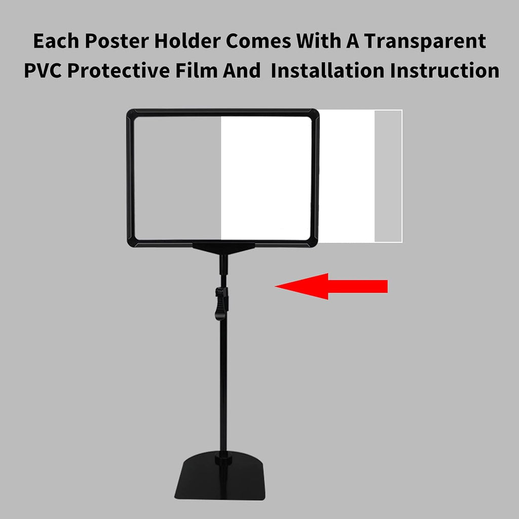 Adjustable Sign Holder Stand 8.5 x 11, Sign Stand for Display,Adjustable Sign Holders For Table Top, Table Sign Holders,Suitable for indoor use (Black-2pcs)