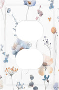 Wildflowers Plant Leaves Floral Berry Outlet Covers 1 Gang Duplex Light Switch Cover Decorative Switch Plates Electrical Receptacle Faceplate Wall Plate for Bed Room Living Room Decor