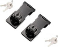2 Packs Keyed Hasp Locks Twist Knob Keyed Locking Hasp for Small Doors, Cabinets and More,Stainless Steel Steel, Hasp Lock Catch Latch Safety Lock Door Lock with Keys (3inch, Bliack)