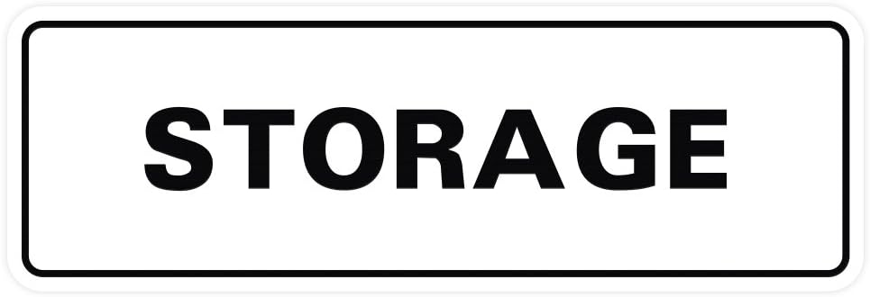 Standard STORAGE Door/Wall Sign - White - Small (1 Pack)