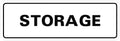 Standard STORAGE Door/Wall Sign - White - Medium (1 Pack)
