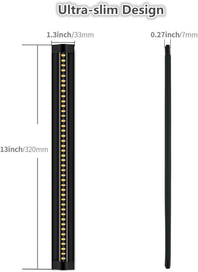 inShareplus LED Under Cabinet Lighting, 13 inch Dimmable, Warm White 3500K, CRI90+, 450Lumens, DC 12V Ultra Thin Under Counter Kitchen Lighting for Kitchen, Shelf, Cupboard, Black, 3 Pack