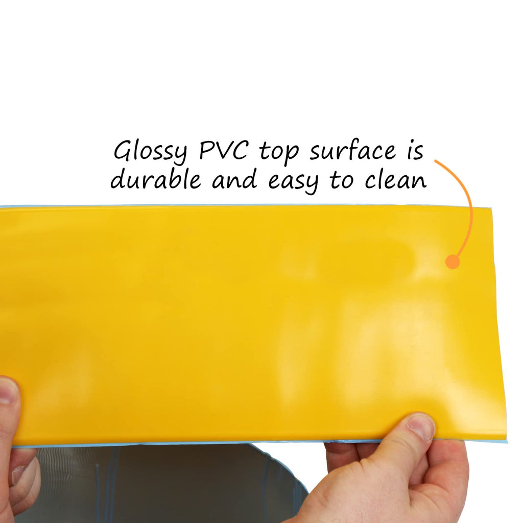 SmartSign Yellow 6 inch x 100 feet Floor Marking Tape, 32 mil Vinyl Floor Tape, Superior Mark Industrial Use Safety Tape with Beveled Edges, Strong Adhesive, for Gym/Warehouse/Courts