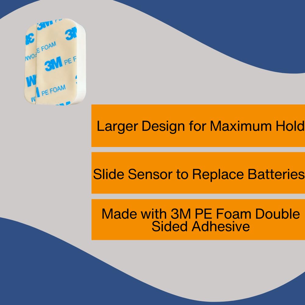 Ring Contact Sensor Adhesive | Ring Sensor Mounting Tape Replacement Pads | Works with Door, Window, Wall Alarm Sensors | Easy Mount, No Cutting, Peel and Stick (10 Pack Sensor + Magnet Side)