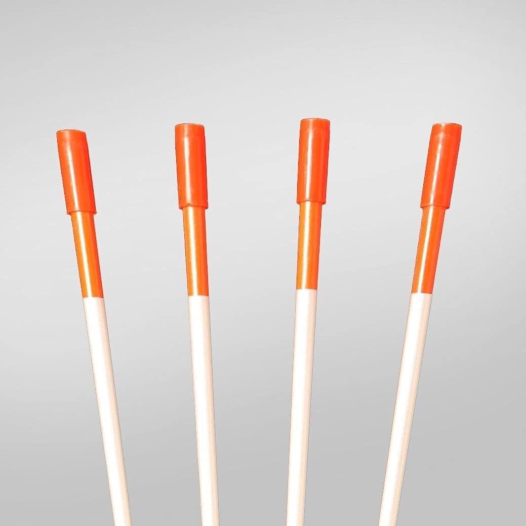 72" Fluorescent 6 FT. Orange 50 Driveway Markers, Reflective Snow Stakes, Plow Stakes,5/16" Thick, 50 Pack 6 FT. Tall