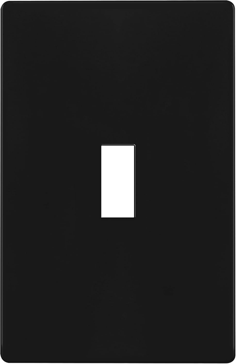 ENERLITES Screwless Toggle Switch Wall Plate, Child Safe Light Switch Cover, Standard Size 1-Gang 4.68" x 2.93", Unbreakable Polycarbonate Thermoplastic, UL Listed, SI8811-BK, Glossy, Black