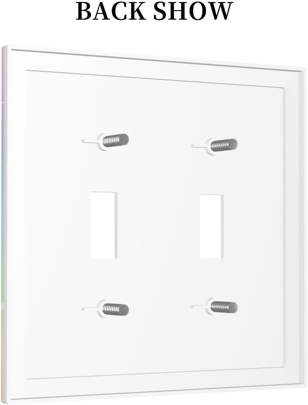 Decorative Light Switch Cover Plate Pink Blue Purple Iridescent Rainbow 2 Gang Outlet Covers Double Toggle Wall Plates for Electrical Outlets Switch Plate Covers Faceplate for Home Decor
