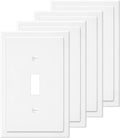 1-Gang Modern Edge Decorative Wall Plate Cover Switch Outlet Single Toggle Electrical Faceplate for Light Switches, Smart Switch, GFCI, Dimmers, Receptacle, USB Outlet (4 Pack, Single Toggle)