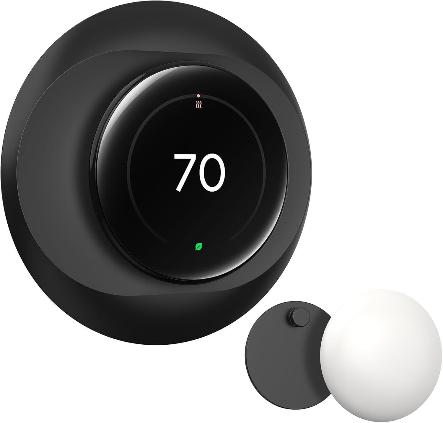 CaseBot Wall Plate Cover Compatible with Google Nest Learning Thermostat (4th Gen), Practical Nest Thermostat Trim Kit, with Temperature Sensor Holder, Easy Installation (Matte Black)