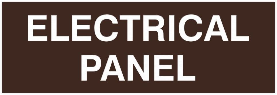 All Quality Basic Electrical Panel Sign - Fire Regulation Safety Compliance Sign - Dark Brown - Small (1 Pack)