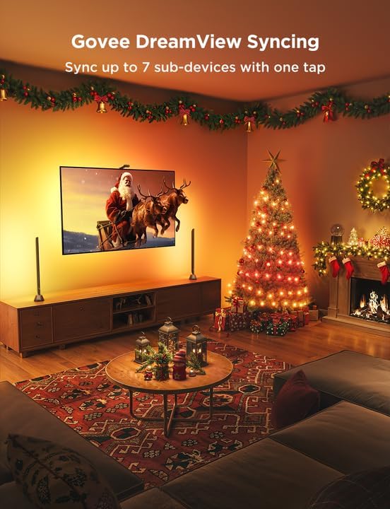 Govee Envisual TV LED Backlight T2 with Dual Cameras, 21ft RGBIC Wi-Fi LED Strip Lights for 98-100 inch TVs, Double Strip Light Beads, for Home Decorations, Smart App Control, Music Sync