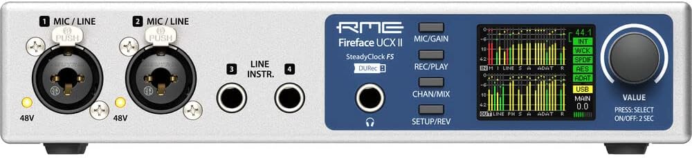 RME Fireface UCX II Desktop 20x20 USB Audio/MIDI Interface Bundle with Ferrofish Pulse8 AE 8x8 AD/DA Converter with ADAT