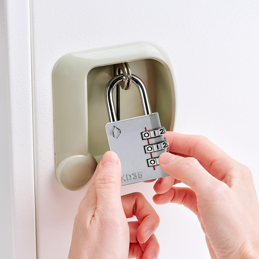 XD35 Combination Lock, 3-Digit Padlock for School Gym Sports LockerLock, Fence, Toolbox, Case, Hasp Storage (1-Pack, Gray)