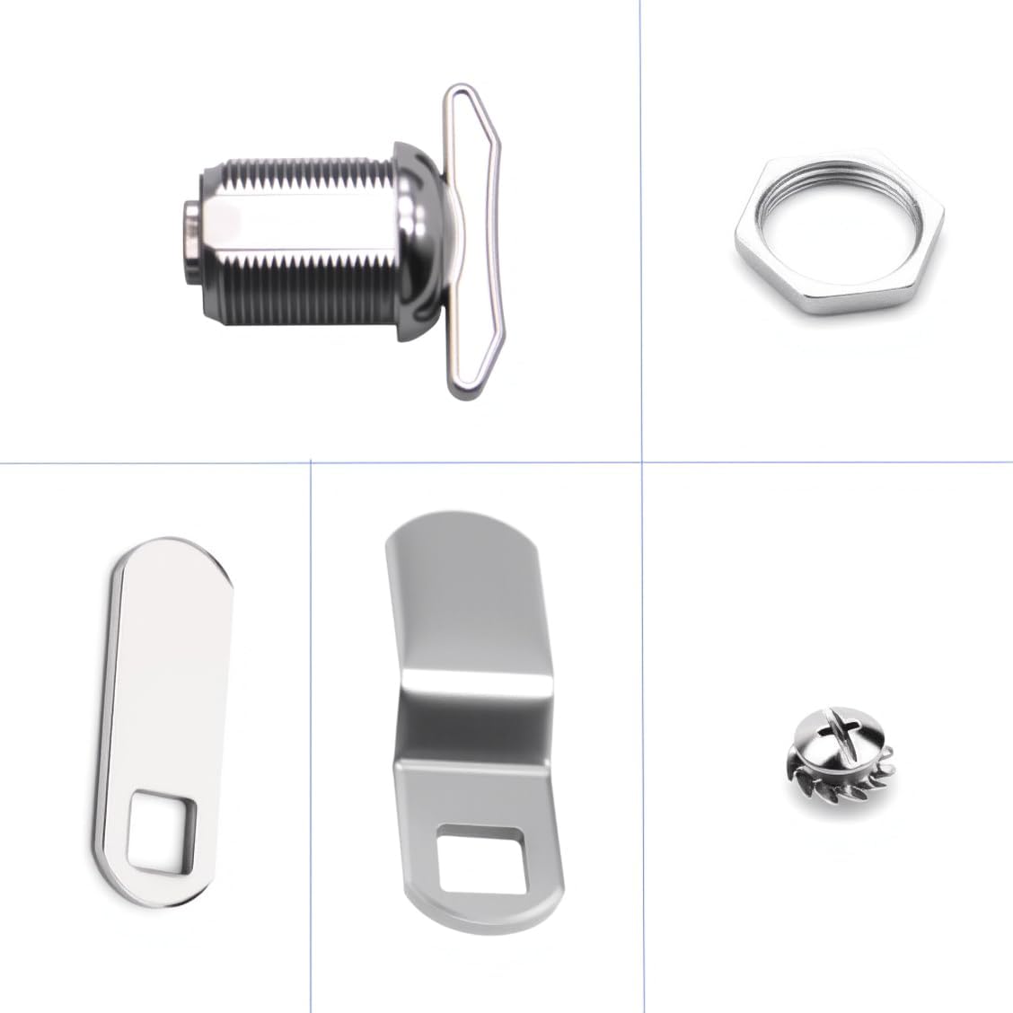 5/8" Thumb Operated Offset Cam Lock, RV Compartment Latch, Non-Locking Thumb Turn, for RV Compartment Camper Storage Door (6 Pack)