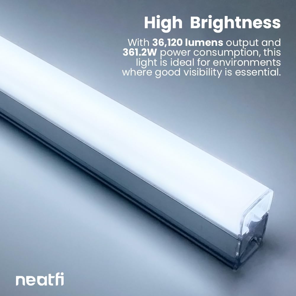 Neatfi Modern LED Garage Light, 36,120 Lumens, 361.2W, 6500K, IP54 Rated, Ceiling Lighting for Car Detailing, Auto Shops, Workshops, and Gyms (Snowflake Pattern, Cool White)