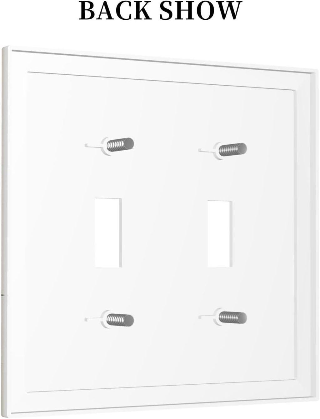 Rustic Wildflower Green Plants Daisy Floral Decorative Switch Plates 2 Gang Double Toggle Outlet Light Switch Cover Wall Plate Electrical Faceplate For Farmhouse Bed Room Decor