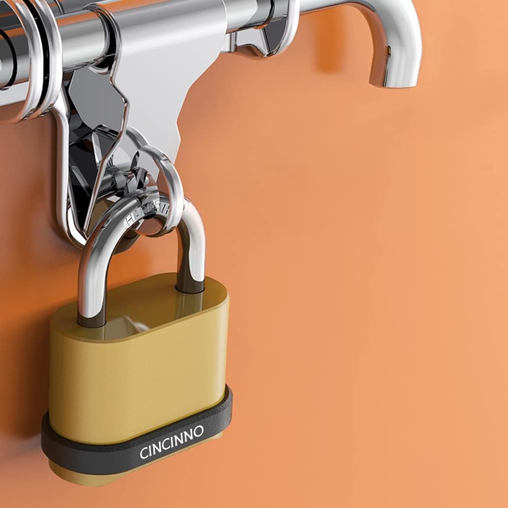 4 Digit Combination Lock, Outdoor Combination Padlock with Hardened Steel Shackle,Locks with Code for Sheds, Fence, Storage Unit and Gate
