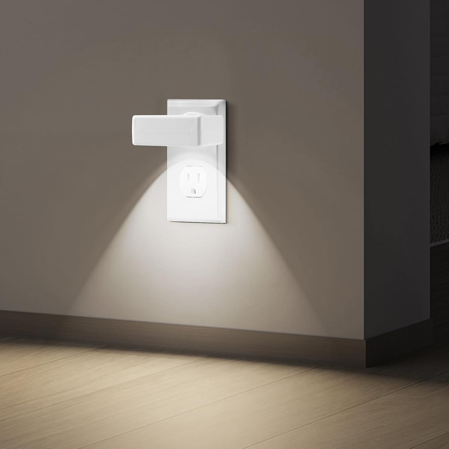 4-Pack LED Night Light Plug in with Adjustable 180° Swivel Head, Dusk to Dawn Auto On/Off, Daylight 5000K 100LM, for Kitchen Counter, Desk, Staircase, Hallway, BathroomNon-Dimmable
