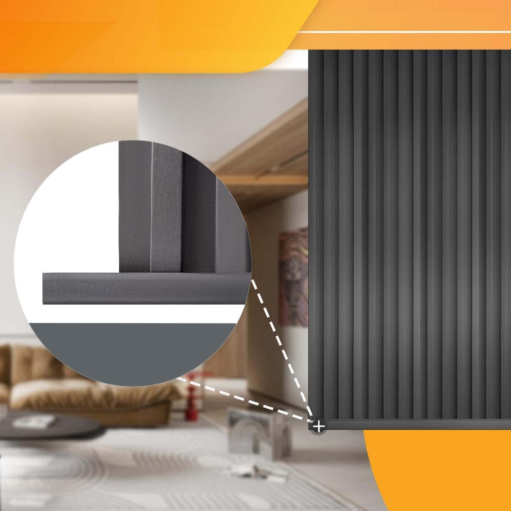 OUZUGIE 8-Pack 57 Inches, WPC Slat Wall Panel Trim,Corner Guard for High Grille (Metallic Dark Gray)