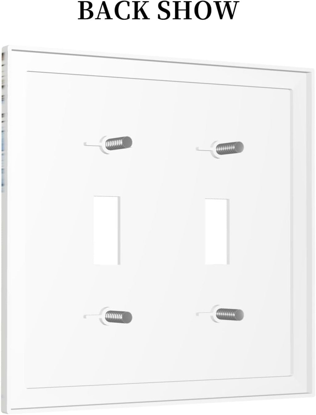Decorative Switch Plates Blue Floral Hydrangea Plants 2 Gang Double Toggle Wall Plate Outlet Light Switch Cover Electrical Faceplate for Bedroom Home Decor