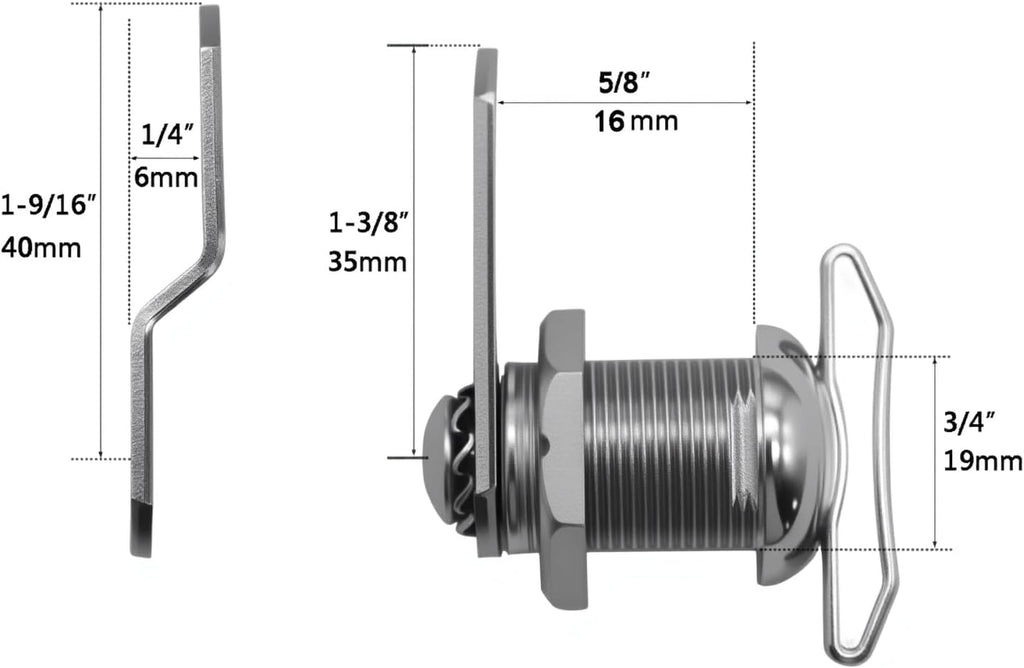 5/8" Thumb Operated Offset Cam Lock, RV Compartment Latch, Non-Locking Thumb Turn, for RV Compartment Camper Storage Door (6 Pack)
