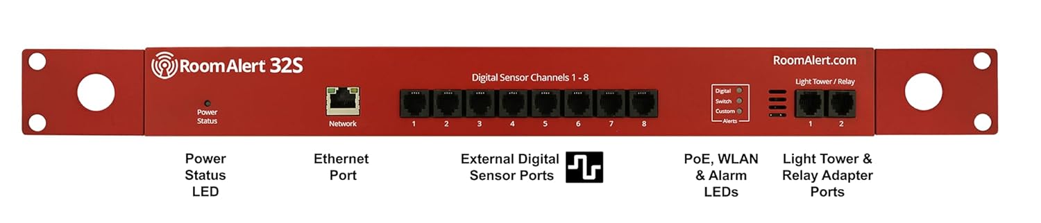 Room Alert 32S - 32-Sensor Capacity Secure Proactive Environment Monitor for Enterprise Facilities, Server Rooms & Data Centers - Made in USA