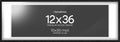 Homeforia 12x36 Black Wood Picture Frame, High End Oak 12x36 Poster Frames with Mat 10x30 Art, 12 x 36 Black Wooden Frames Matted to 10 by 30, 36x12 Panoramic Frame, Tempered Glass, Wall Kit, Set of 1