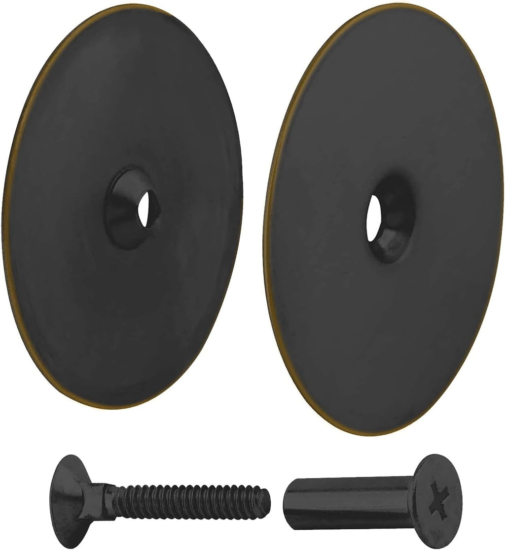 Door Hole Cover Plate Black, 2-5/8" Diameter Solid Steel, Hole Filler Plate - 1 Pack