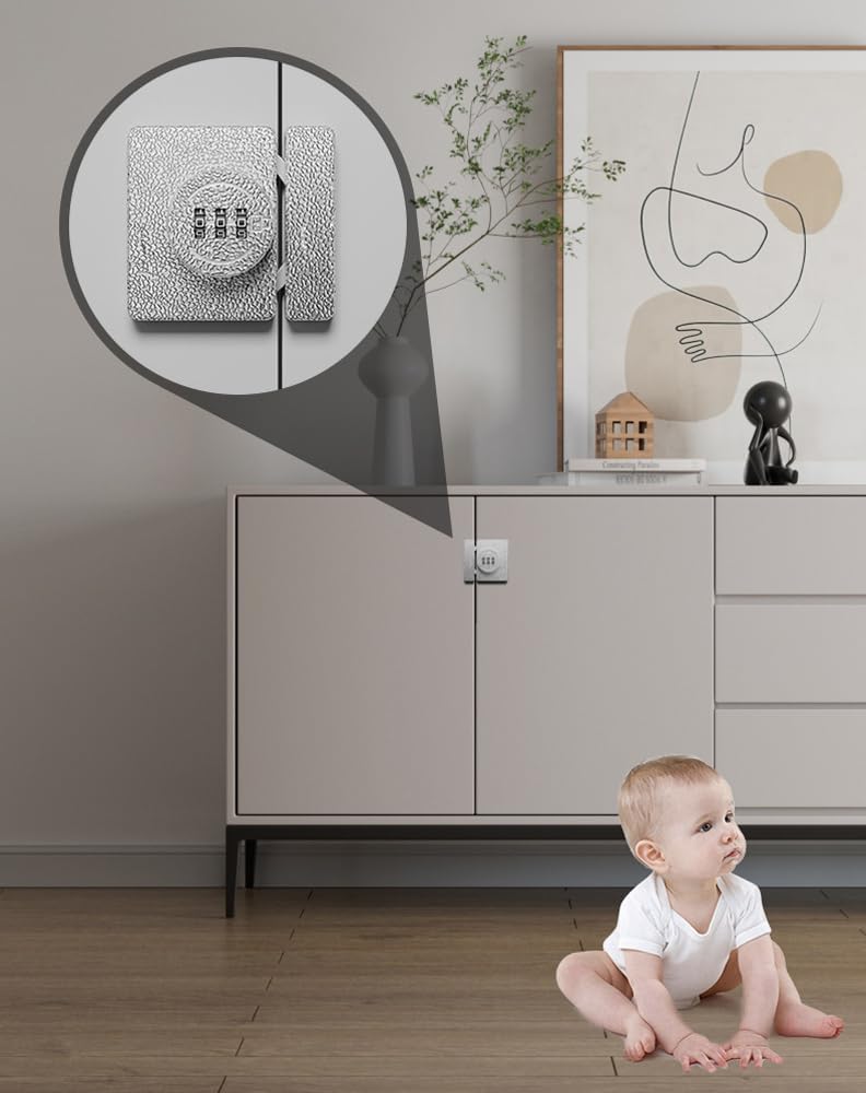 ETEKJOY Keyless Cabinet Lock 3-Digit Combination for Swinging/Sliding Door Drawer Cupboard Locker Closet Wooden Box Hook-Locking (Black, 180 Degree)