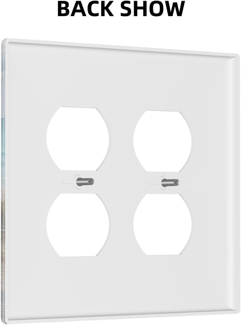 Decorative Outlet Covers Coastal Beach Ocean Seaside View 2 Gang Light Switch Cover Plate Double Duplex Wall Plates for Electrical Outlets Switch Plate Covers for Bedroom Home Decor